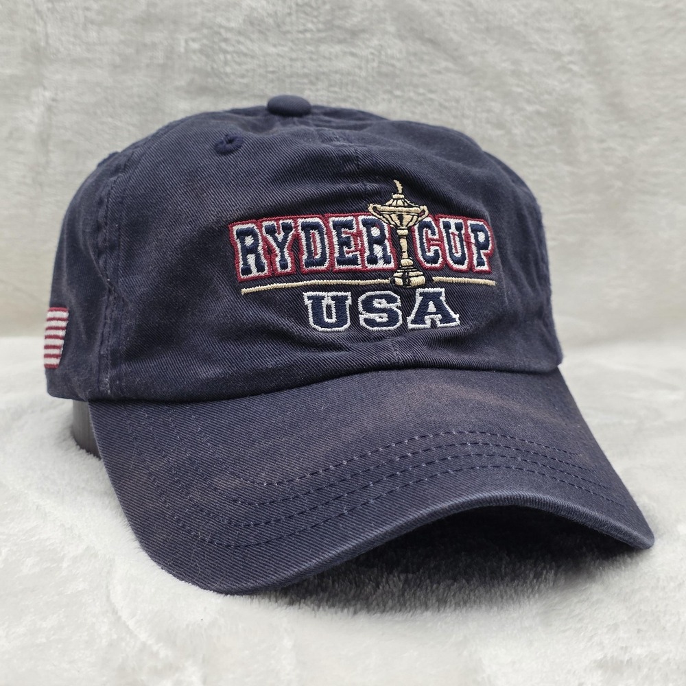 Vintage USA Ryder Cup Hat Cap Strap Back Navy‎ Blue Golf Oakland Hills Mens 2004